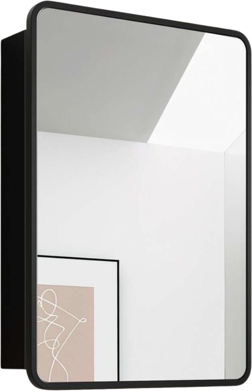 Olivia Black Framed Mirror Cabinet