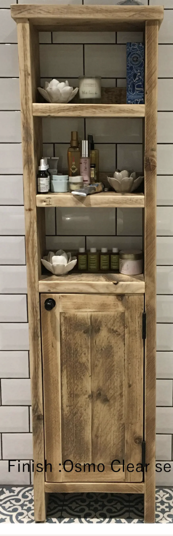 Natural Wood Bathroom Storage Unit