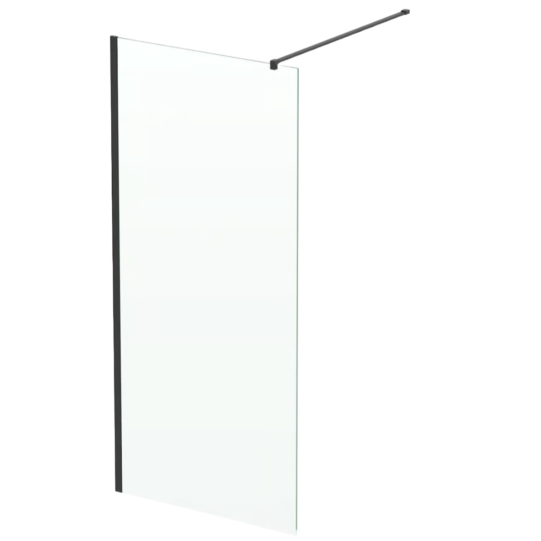 Diamond Wet Room Shower Screen 900mm - 8mm Matt Black