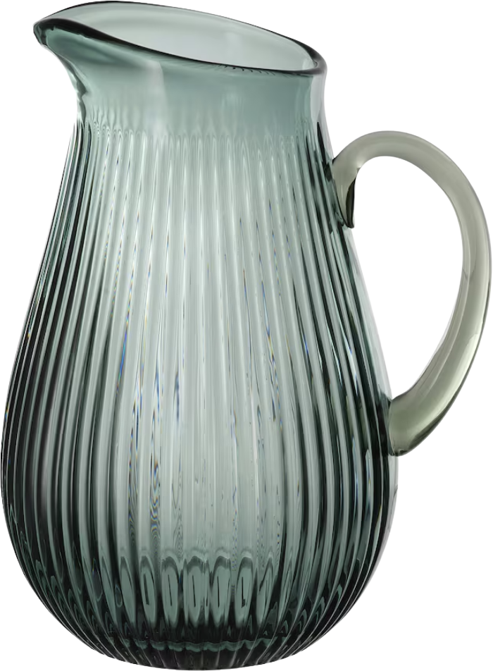 VARDAGEN jug, patterned/dark grey-green