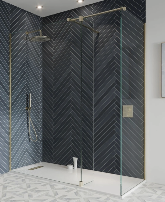 Crosswater Gallery 10 Brass 400mm Wetroom Screen | Sanctuary Bathrooms