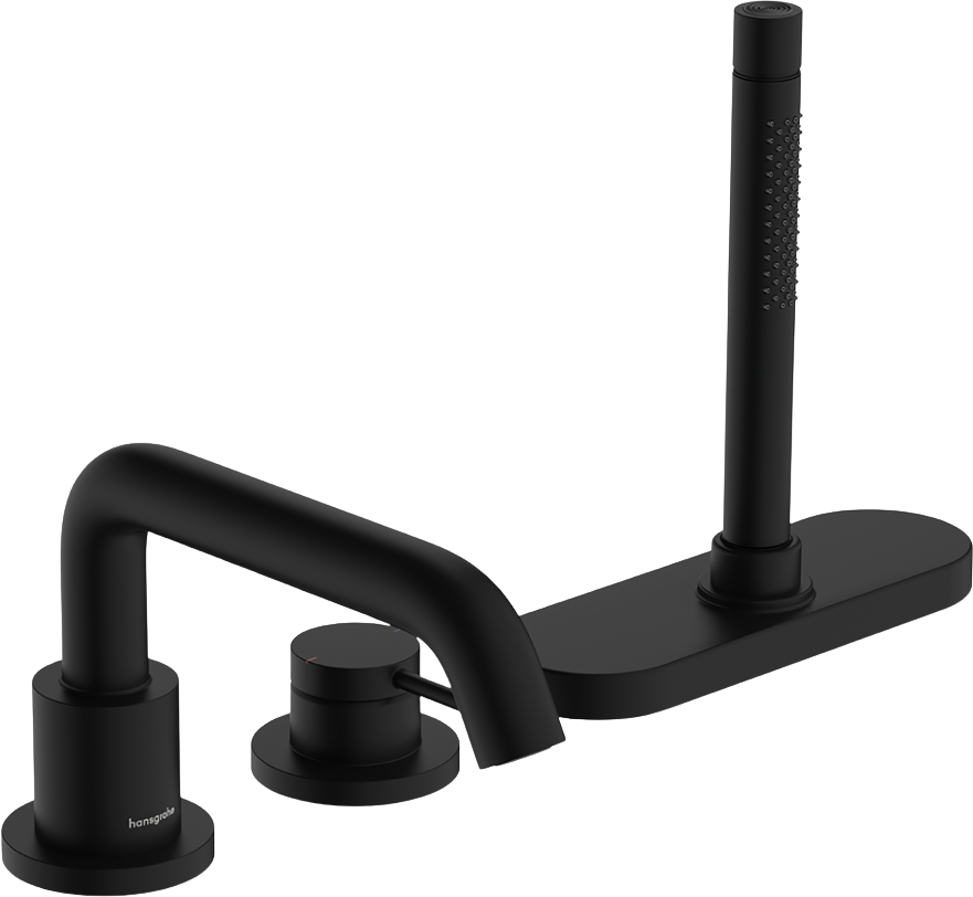 Tecturis S 3-hole Rim Mounted Single Lever Bath Mixer with sBox