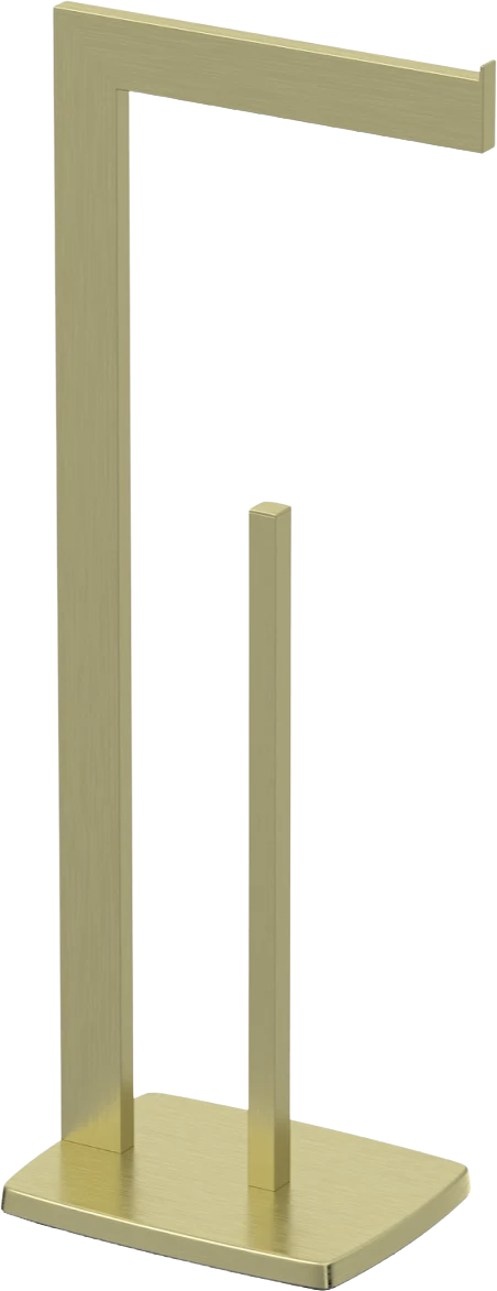 Square Brushed Brass Freestanding