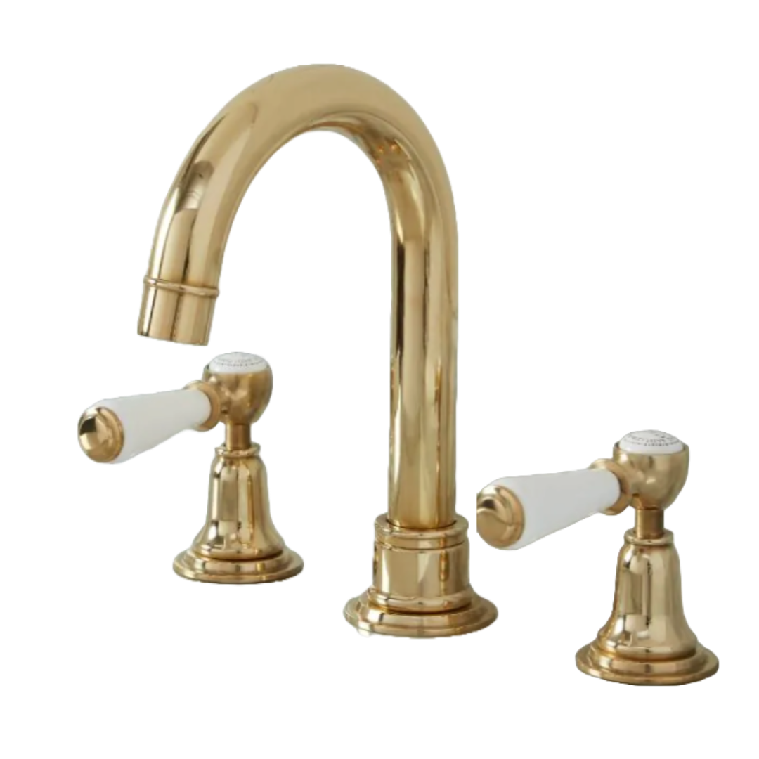 Linton 3 Hole Basin Mixer - Swan Neck Spout