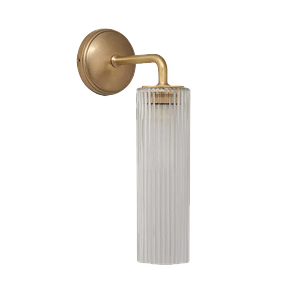 Claremont Small Wall Light Fluted Glass - Antique Brass
