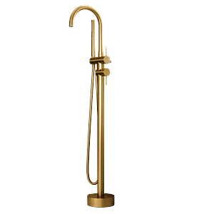 Luxe Brushed Gold Floorstanding Bath Shower Mixer Tap