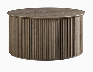Maru Oak Round Coffee Table with Storage