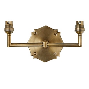 double insignia wall fitting in antique brass