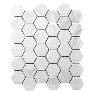 Calacatta Marble Hexagon Mosaic Tiles