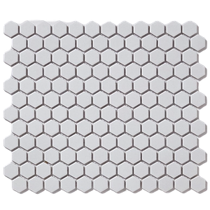 Hexagon Matt White (2.3cm x 2.3cm) 30cm x 26cm Mosaic Tile